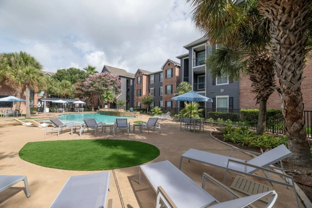 Compass at Windmill Lakes community and pool in Houston